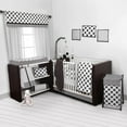 thumbnail image 4 of Bacati - Single Light Filtering Curtain Panel Pin Dots Black on White, 4 of 4