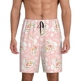 thumbnail image 1 of Balery Easter Bunny Pantalones cortos de pijama de punto de algodón para hombre con cinturilla y bolsillos-Small, 1 of 6