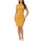thumbnail image 2 of Vestido de mujer sin mangas de corte ajustado Inspire Chic, con cuello barco, vestido para el trabajo, amarillo, talla XL, 2 of 6