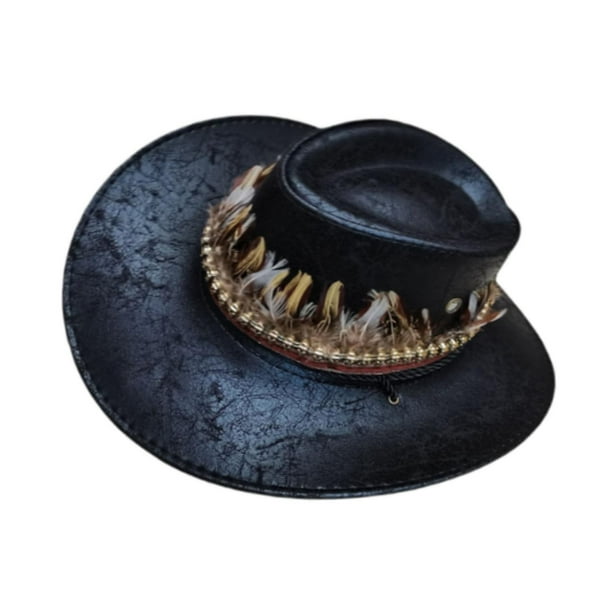 Sombrero de vaquero para hombre, transpirable, informal, ligero, a la moda, con protección solar Negro