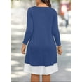 thumbnail image 2 of Cuteduck Plus Size Women’s Long Sleeve V-Neck Zipper Dress Autumn/Winter 1X-5X, 2 of 7