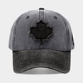 thumbnail image 5 of Helii Canada Maple Leaf Washed Cotton Baseball Cap Dad Hat: Color Block Contrast Brim Vintage Distressed Sun Hat with Adjustable Strap for Men Women Outdoor Sports Cap Grey,One Size, 5 of 8