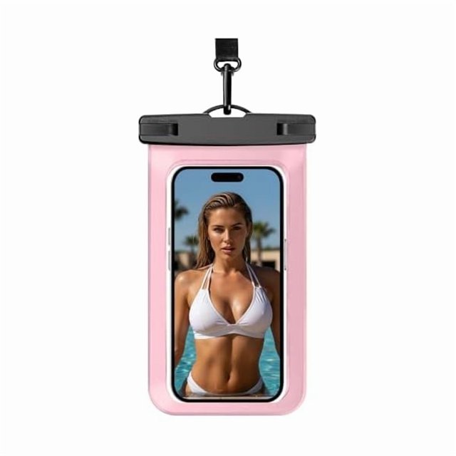 wonima02 Waterproof Phone Pouch, Universal Cruise Essentials - IPX8 Cellphone Beach Bag for iPhone up to 8.3", 1 Pack - Pink