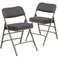 thumbnail image 2 of Flash Furniture 2 Pack HERCULES Series Premium Curved Triple Braced & Double Hinged Gray Fabric Metal Folding Chair, 2 of 14