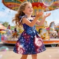 thumbnail image 5 of NIEWTR Girls 4th of July Dress Bowknot Sleeveless Toddler Patriotic Outfit Little Kids Flutter Sleeve Red White Blue Casual Sundress 3T 4T 5T 6T(B-Navy,4-5 Years), 5 of 5