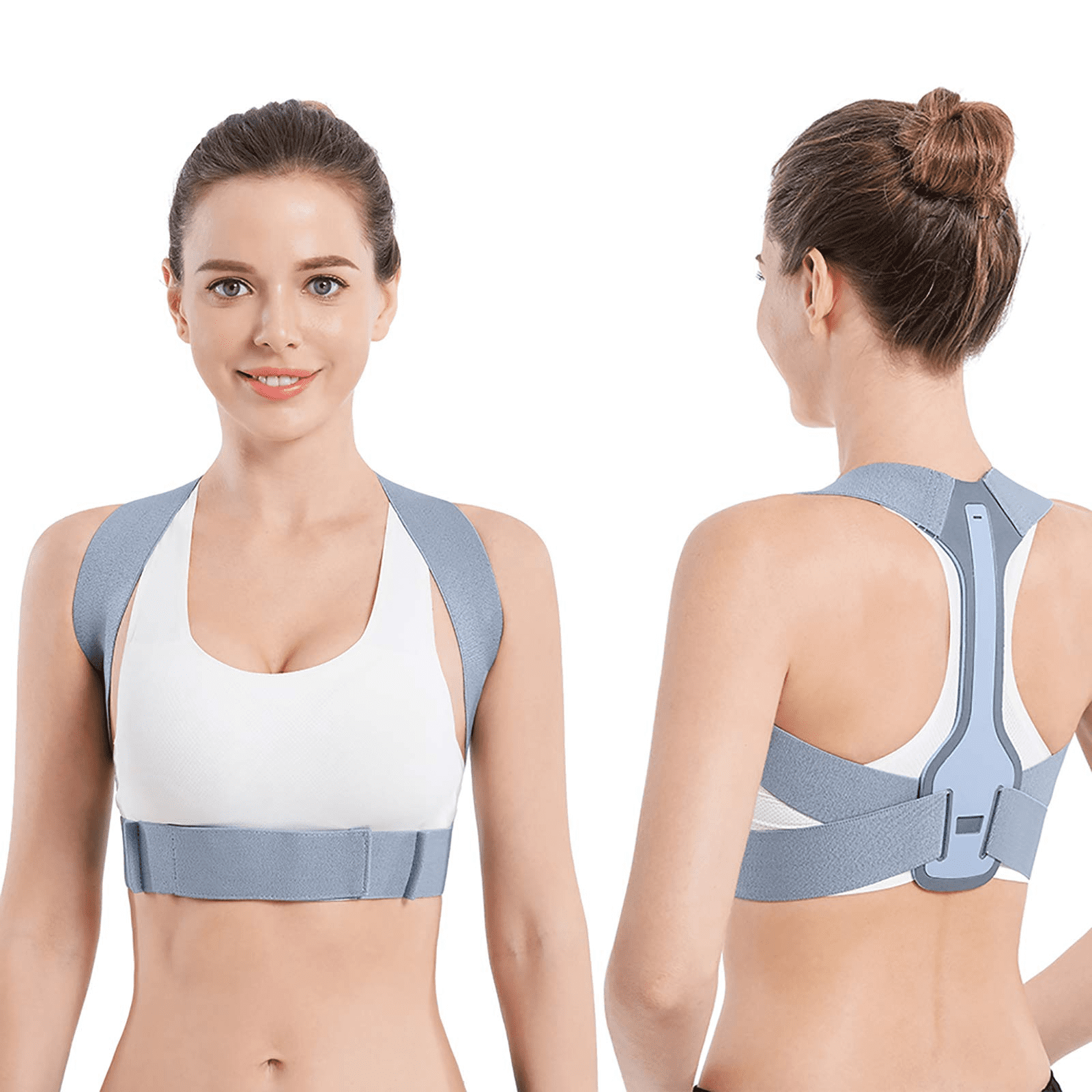 Powiller Posture Corrector for Women and Men, Adjustable Upper Back Brace Straightener Posture Corrector for Clavicle Chest Support(M)