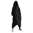 thumbnail image 1 of Men‘s Personality Dark Style Full Body Zipper Long Hooded Sweater Jacket, 1 of 6