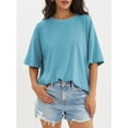 thumbnail image 3 of Women's Oversized T-Shirt Loose Round Neck Short Sleeve Top Summer Casual Shirt 2024 Basic T-Shirt, 3 of 4