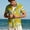 01 Yellow, variant on YueHuiYing Hawaiian Shirt For Men Summer Beach Casual Short Sleeve Button Down Shirts Printed Clothing