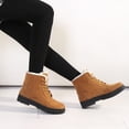 thumbnail image 2 of Botas de nieve para mujer, tacón plano, estilo coreano, botas Martin, botas cortas de algodón para invierno, zapatos de algodón para mujer, talla grande, 2 of 5