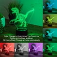 thumbnail image 5 of YSTIAN Dinosaur Gifts Night Light, Raptors 3D Lamp Lighting Lights for Kids 7 LED Color Changing Touch Table Desk Lamps Cool Toys Gifts Birthday Xmas Decoration, 5 of 7