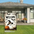 thumbnail image 3 of JOOCAR Halloween Welcome Ghost and Pumpkin Garden Flag for Fall Autumn Home Outdoor Garden Yard Door Decor 12x18 inch, 3 of 5