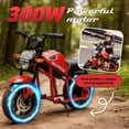 thumbnail image 6 of 24V 9AH Electric Dirt Bike, 12 MPH & 110lb Max, 350W Ride On Toy for Big Kids w/14in EVA Wheels & Metal Frame, Twist Grip Throttle, Dual Suspension, Music, Light, Kids Motorcycle for Kids 6+, Red, 6 of 7