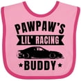 thumbnail image 3 of Inktastic Pawpaw's Lil' Racing Buddy with Car Silhouette Boys or Girls Baby Bib, 3 of 4
