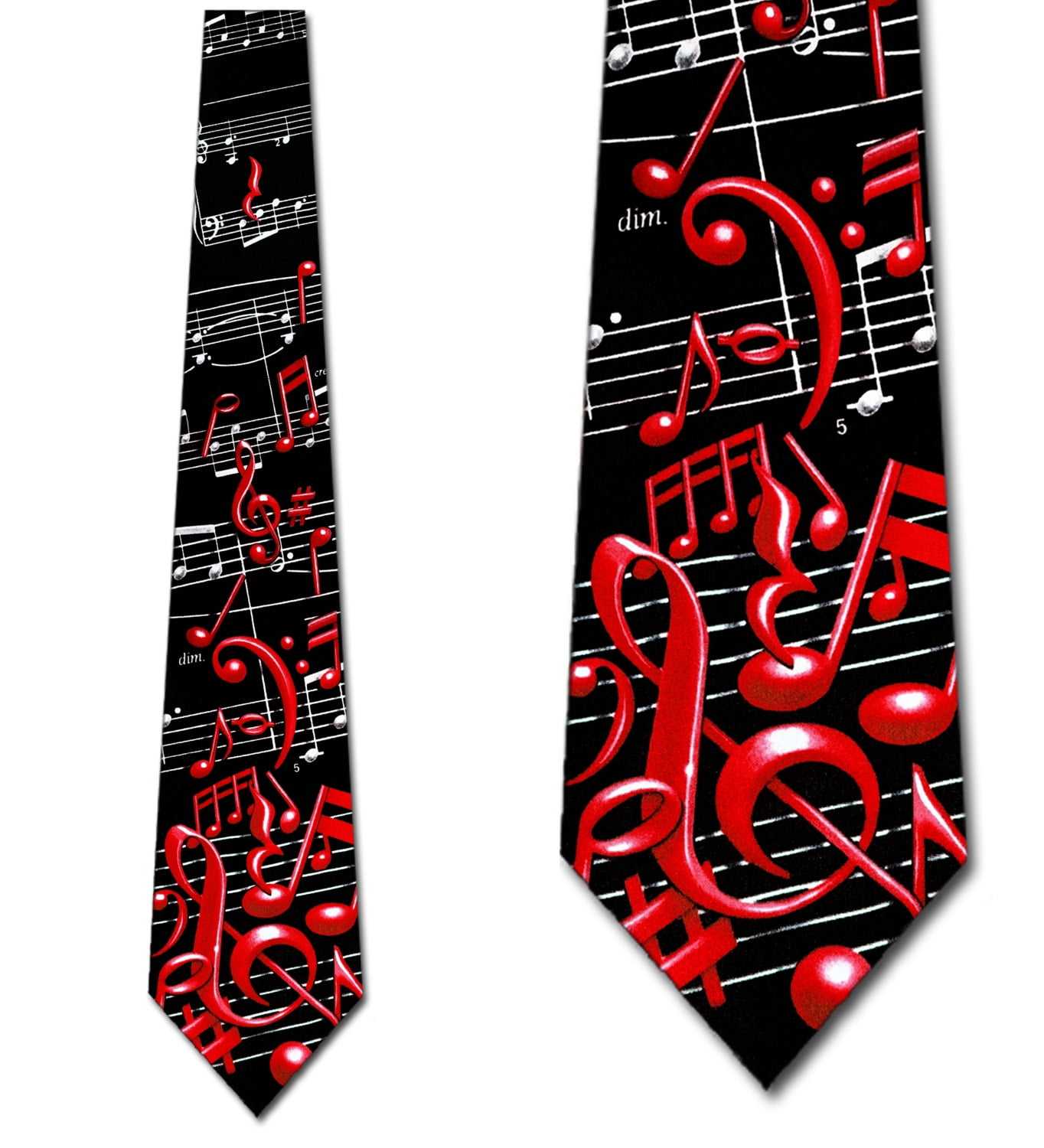 Band Ties Mens Music Neckties Music Notes Tie by Three Rooker