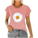 thumbnail image 1 of Mujeres Manga Corta Tops Moda Imprimir Blusa Divertida, Cuello Redondo Poliéster Spandex Tee, 1 of 6