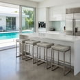 thumbnail image 4 of Cortesi Home Isis Counter-Height Stool in Brushed Stainless Steel, Light Grey, 4 of 9