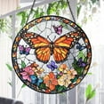 thumbnail image 6 of Butterflies Flowers Stained Glass Suncatcher, Butterfly Window Hanging, Butterfly Floral Suncatcher, Mothers Day Gift, Window Hanging Décor, 6 of 6