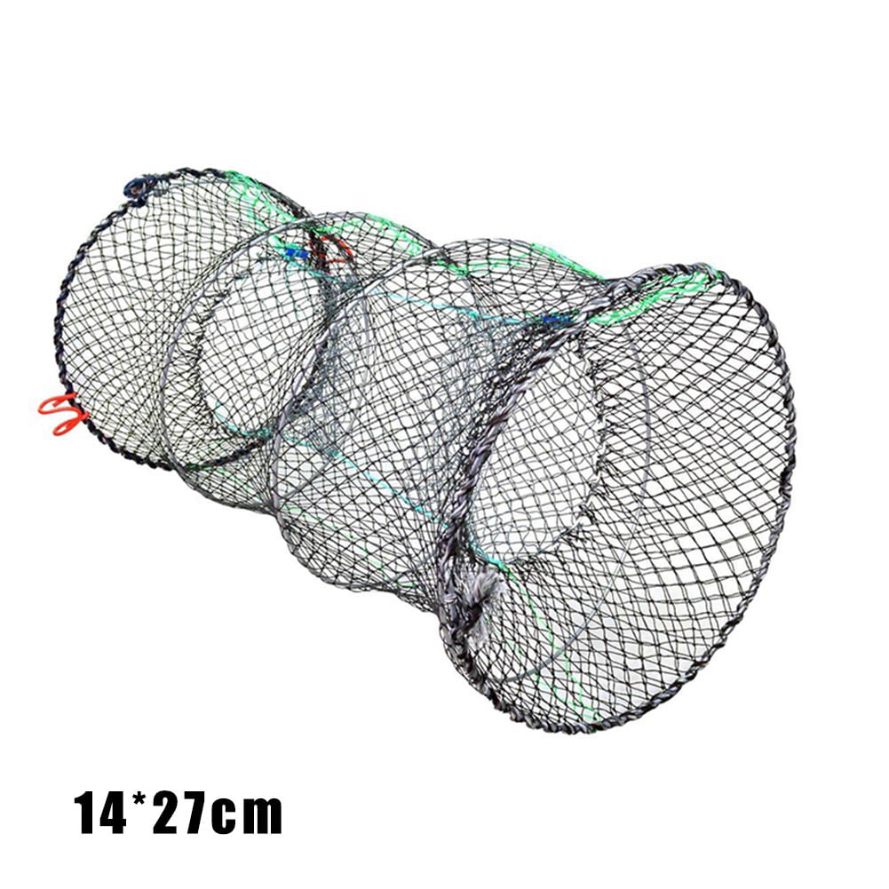 HERCHR Fishing Gear, Crab Minnow Crawdad Cage, 6/12 Holes Automatic Fishing Net Shrimp Cage Nylon Foldable Crab Fish Trap Cast