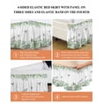 thumbnail image 6 of Leaf Bird Wrap Around Bed Skirts for King Bed 18" Drop,Bed Skirt with Adjustable Elastic Belt Dust Ruffle Bed Valance for Bedroom Hotel Luxury Sage Greeen Botanical Watercolor Animals Bed Frame Cover, 6 of 7