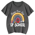 thumbnail image 4 of Girl Shirts Size 7-8 Last Day of School Graphic Print Short Sleeve Crewneck T Shirts Loose Fit Casual Tops Summer Clothes,A-Grey,110(3-4 Years), 4 of 4
