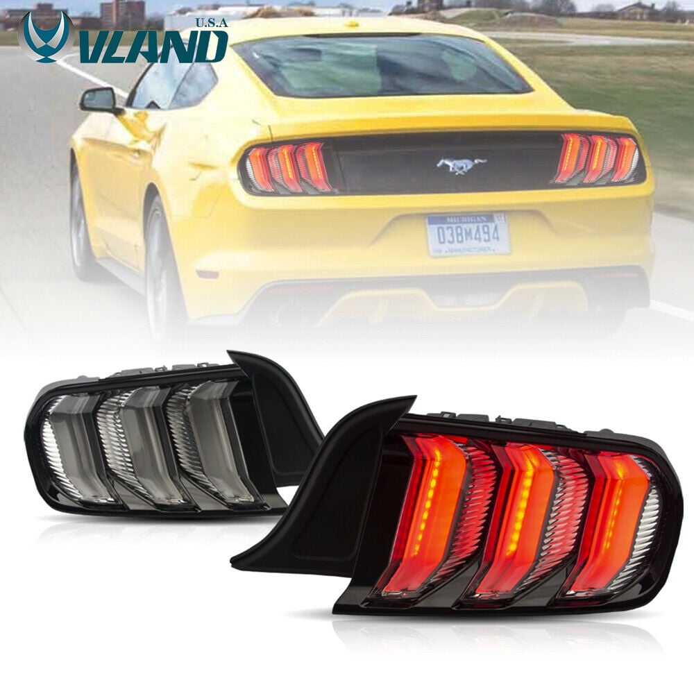 VLAND LED Tail Lights Clear Lens Rear Lamps for Mustang 2015-2020 - Walmart.com