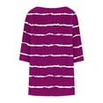 thumbnail image 6 of RongHuan Womens Plus Size Blouse Casual 3/4 Sleeve Crew Neck T-Shirt Oversize Strip Tops, 6 of 7