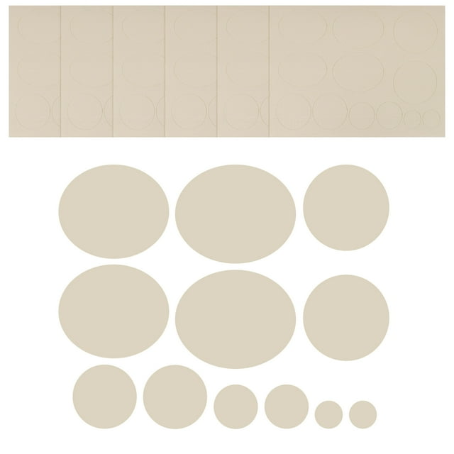 Unique Bargains Patch pour Doudoune Ruban de Réparation en Nylon, 6 Feuilles Patch en Tissu Auto-Adhésif, Beige, Rond Ovale