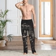 thumbnail image 6 of Lsque Monochrome Mushroom Artwork Print Men's Pajama Pants, Lounge Pant - Comfortable Home Wear,Elastic Waistband, Stylish Design-Medium, 6 of 9