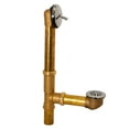 thumbnail image 5 of Westbrass 14" 17-Gauge Brass Bathtub Assembly with Trip Lever and Strainer Drain, Polished Nickel, 5 of 17