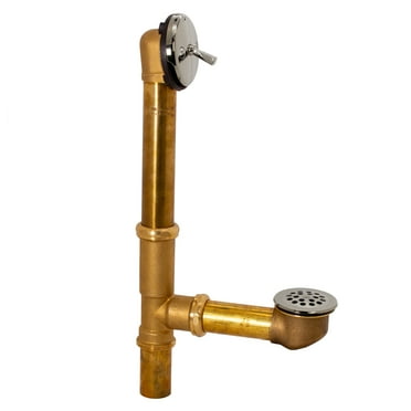 Westbrass D323-05 14" Bathtub Assembly with Trip Lever and Strainer Drain, Polished Nickel