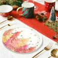 thumbnail image 3 of 16-Pack Disposable Christmas Paper Plates Set Snowflake Tree Pattern Party Tableware for Holiday Gathering Dinnerware Pink Gold Festive Supplies(Pink-B), 3 of 6