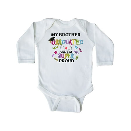 

Inktastic My Brother Graduated and I m Super Proud Gift Baby Boy or Baby Girl Long Sleeve Bodysuit