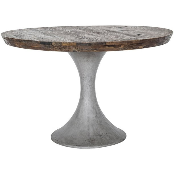 Moe's Aaron 48" Round Pedestal Dining Table in Brown and Gray - Walmart