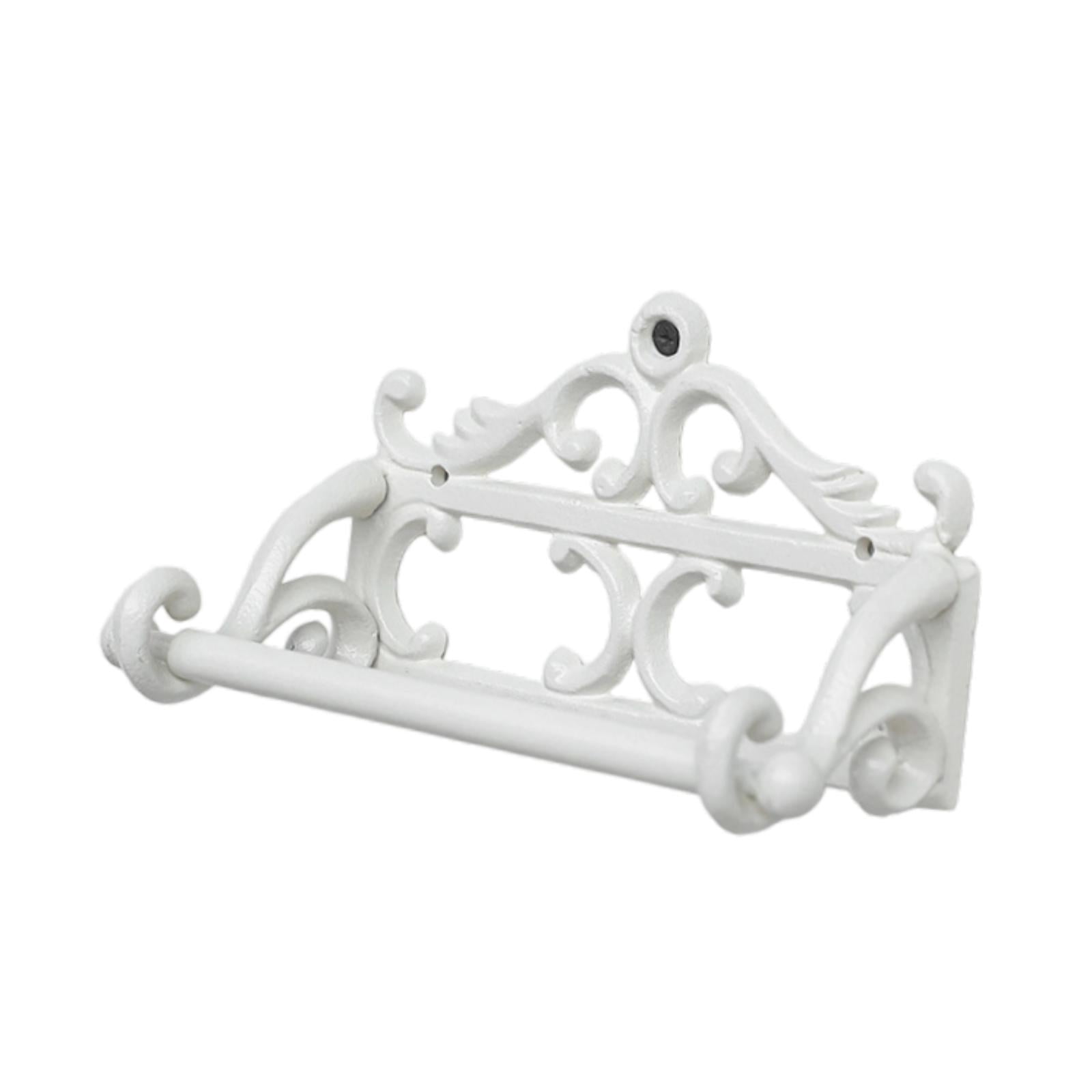 Toilet Paper Holder Wall Mount Iron Tissue Roll Organizer Vintage Design for Bathroom Kitchen Restroom Decor