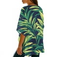 thumbnail image 5 of Womens Kimono Beach Cover Up Cardigan Floral Printed Tops Loose 3/4 Sleeve Lightweight Capes Green A XL, 5 of 7