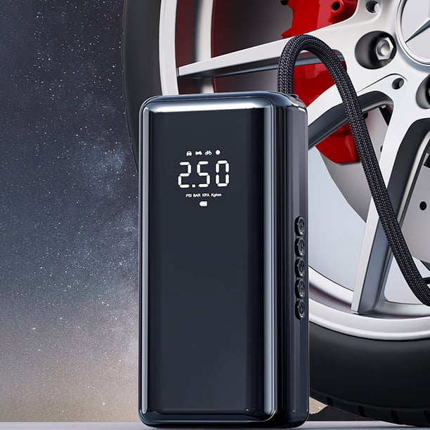 Bomba de inflado rápido inalámbrica multifuncional para vehículos, compresor de aire doméstico portátil de 150 PSI, con pantalla LCD digital, iluminación LED y banco de energía USB