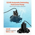 thumbnail image 6 of Dranite Automatic Pool Cover Pump – 1/2 HP, 1600 GPH, Submersible, 25 ft Cord, 6 of 12