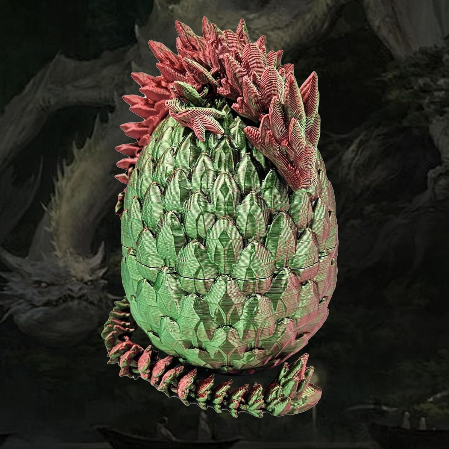 Home Office Desk Decor3D Printed Dragon Egg Crystal 3D Dragon Fidget Toys for Adult Articulated Dragon Egg Surprise Dragon Gifts