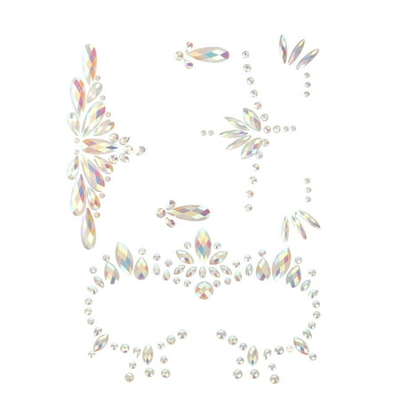 

3 Sheets Fluorescent Rhinestone Face Sticker Glow in the Dark Face Stickers Face Gems