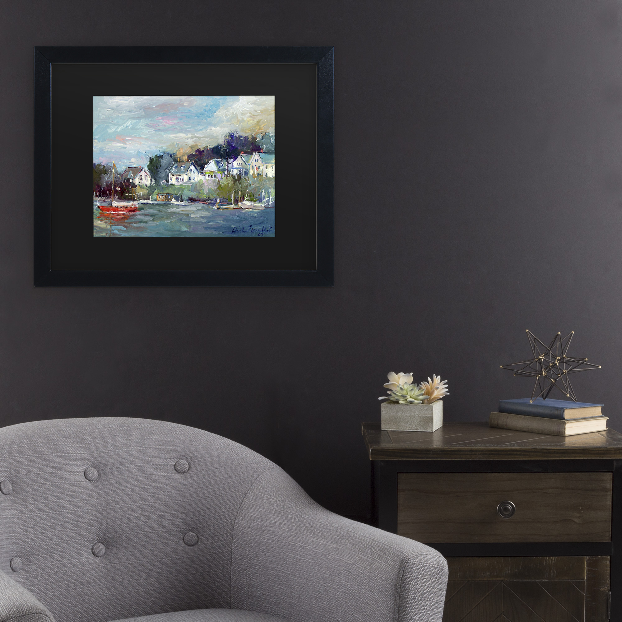 Richard Wallich 'Dock' Matted Framed Art