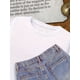 thumbnail image 3 of Girls' Back to School Graphic T-Shirt - Cotton Casual Round Neck Tee with Colorful Pencils & Stars Design, Lightweight & Breathable for Summer, Back to School Clothes, 3 of 7