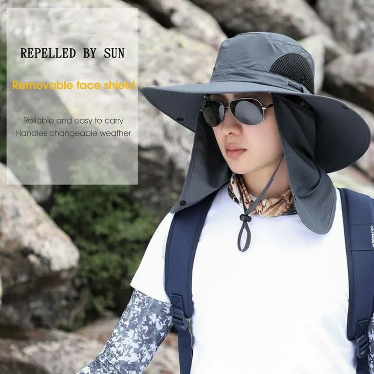 Fisherman Hat Large Brim Face and Neck Protection Anti-UV Men
