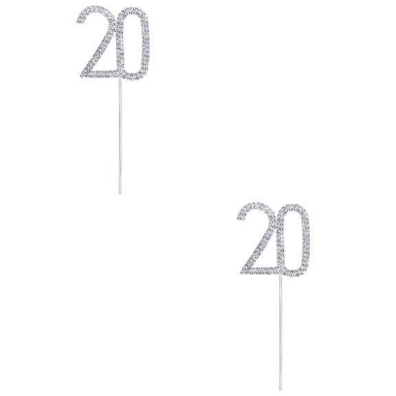 WRISTBIQUE Elegant 2-Piece Cake Topper Set 4.7 Inch for Birthday, Wedding, and Party Decorations