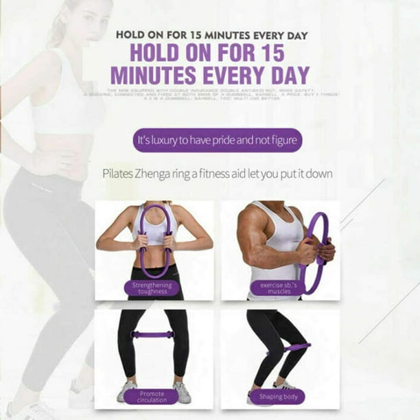 Pilates Ring - Full Body Toning Magic Circle with Exercise Poster, High  Resistance Fitness Ring 