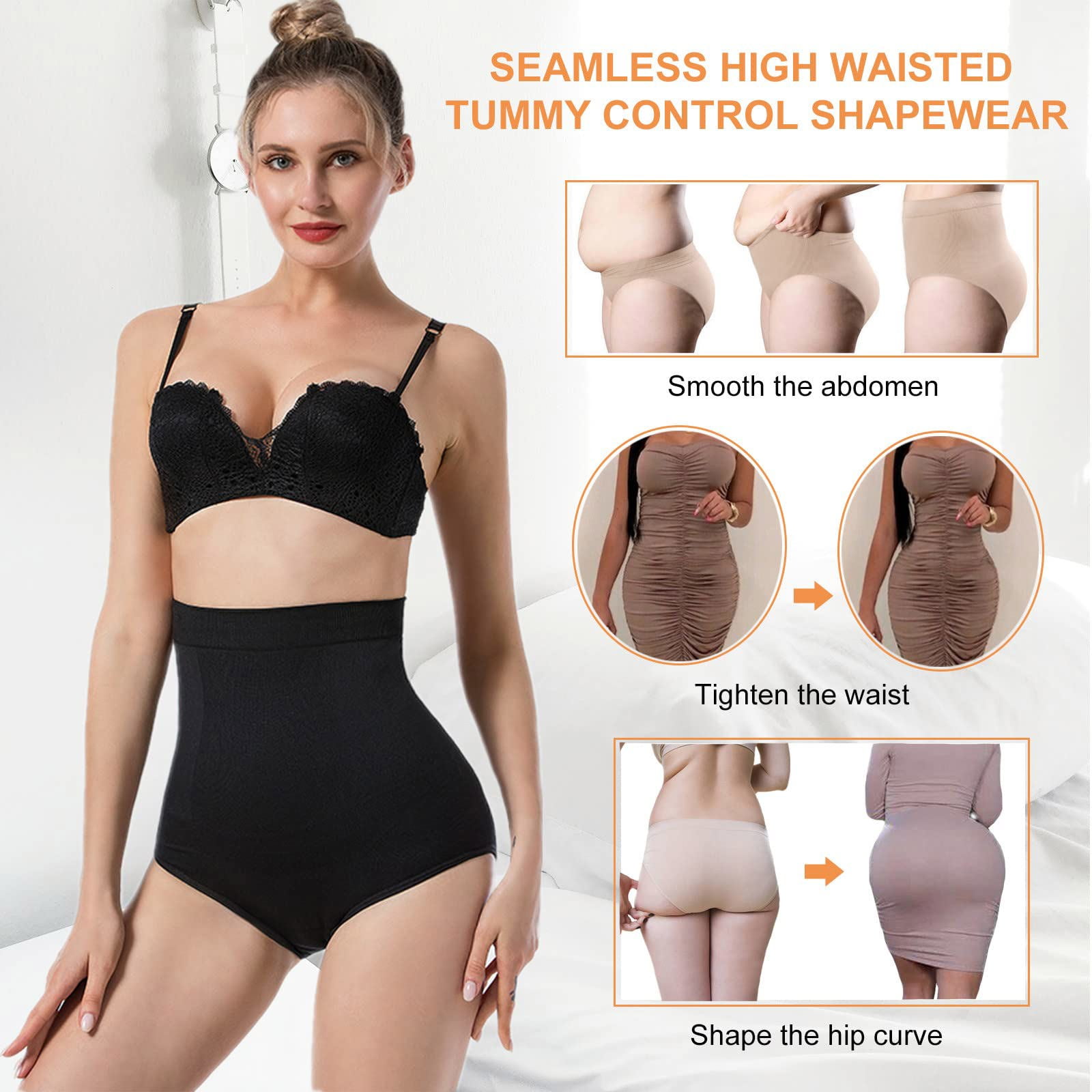 Lilvigor Shapewear for Women Tummy Control, Hi-Waist Butt Lifter Body Shaper Panty Waist Slim and Back Smooth Seamless Body Trainer