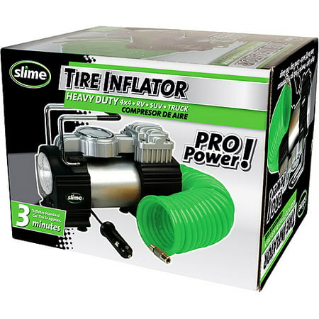 Slime-Heavy Duty Portable 12 Volt Tire Inflator with Built-in Gauge and Light-Direct Drive