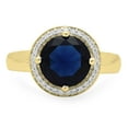 thumbnail image 3 of 2.40 Carat (Ctw) 10K Gold Round Blue & White Cubic Zirconia CZ Halo Style Wedding Bridal Engagement Ring, 3 of 4