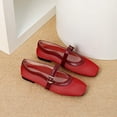 thumbnail image 4 of Mesh Mary Jane Ballet Flats Square Toe Adjustable Buckle Hollow Slip On Light Summer Casual Shoes Beach Sightseeing, 4 of 6