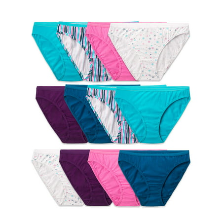 Women's Assorted Cotton Bikini Panties, 12 Pack (Best Painted On Bikini)